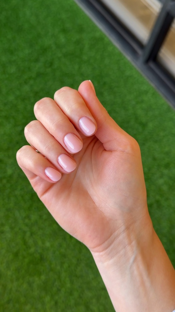 Everyday short manicure in a soft neutral pink